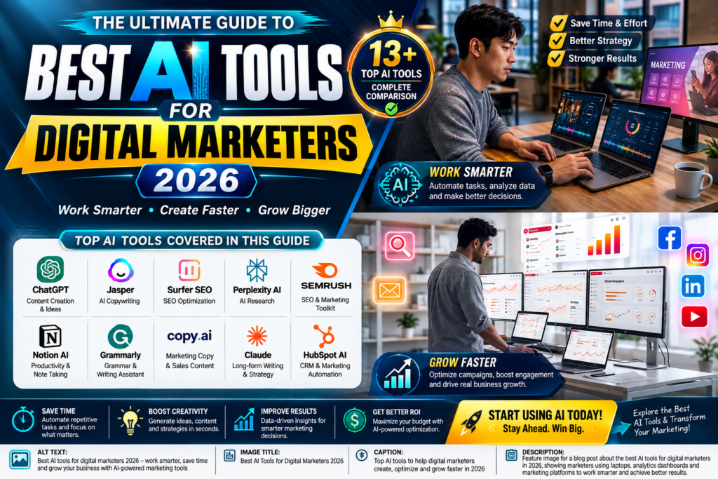Best AI tools for digital marketers in 2026 for smarter marketing and better results