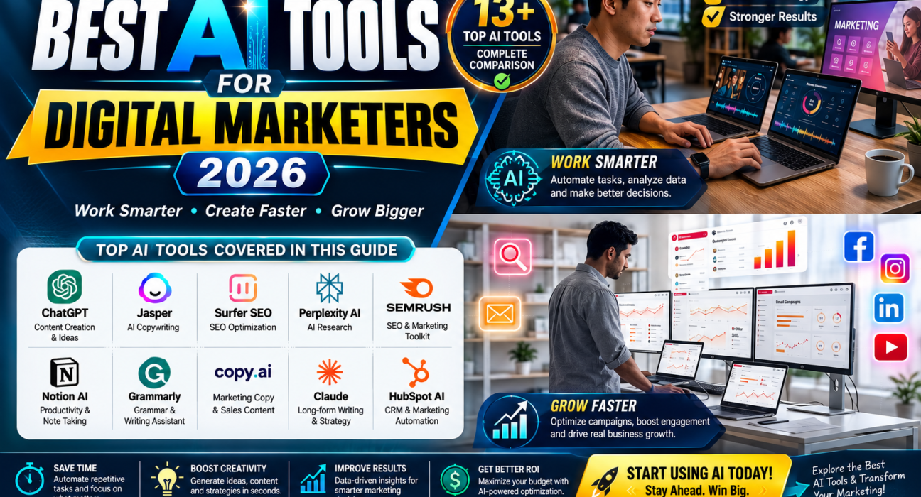 Best AI tools for digital marketers in 2026 for smarter marketing and better results
