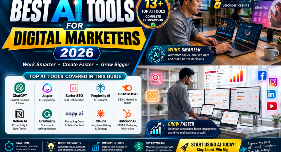 Best AI tools for digital marketers in 2026 for smarter marketing and better results